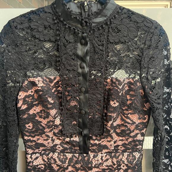 NWT Alexis Beverly Lace Panel Midi Dress in Black Size XS - Picture 4 of 8